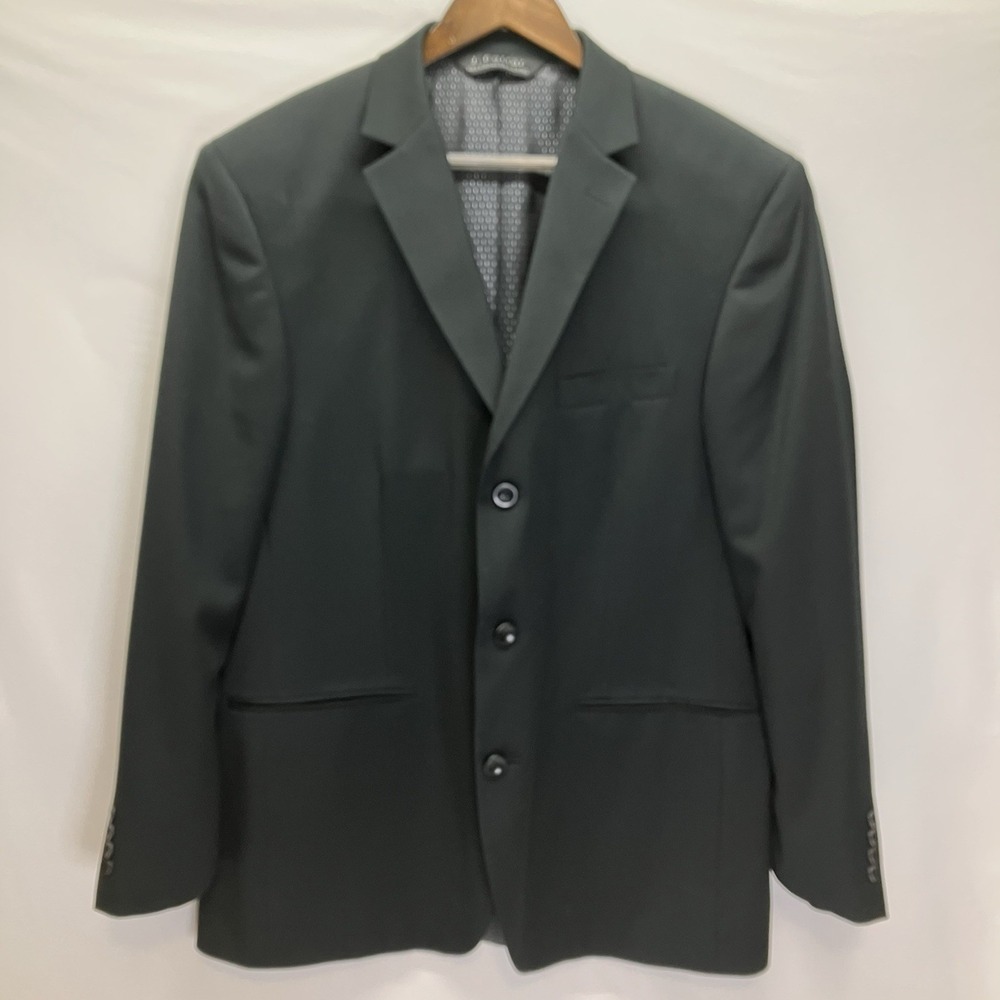 J Ferrar Mens Black‎ Single Breasted 3 Button Classic Blazer Size 44R